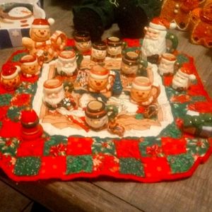 Christmas Miniture Tea Sets with Miniture ornaments